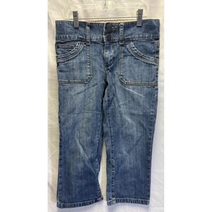 Mossimo Supply Co Girls Youth Sz 12 Jean Capri Double Button Pockets